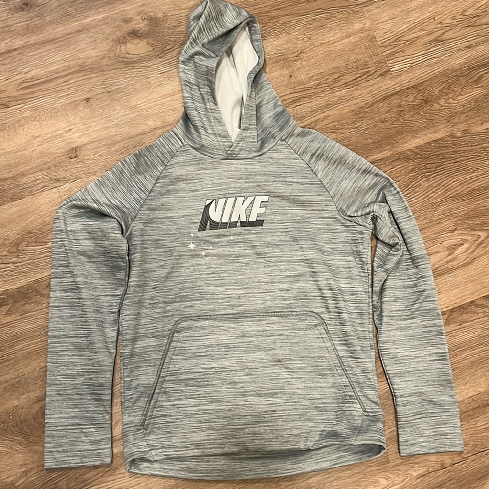Boys Nike Large Grey Therma-Fit Hoodie